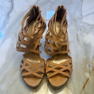 Stuart Weitzman Leather Cage Heels